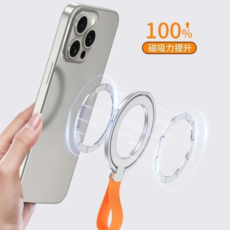 Universal Magnetic Phone Holder For iPhone 15 14 13 12 Xiaomi Samsung Stand Grip Finger Ring Car For Magsafe Hand Strap Bracket