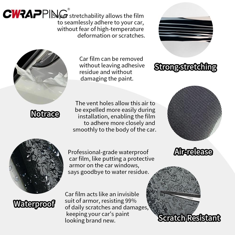 Автомобильная наклейка Глянцевая Матовая Защитные пленки Призрачный Черный Серебристый Лист Дверные ручки шкафа Компьютер Ноутбук Мебель Наклейки для DIY