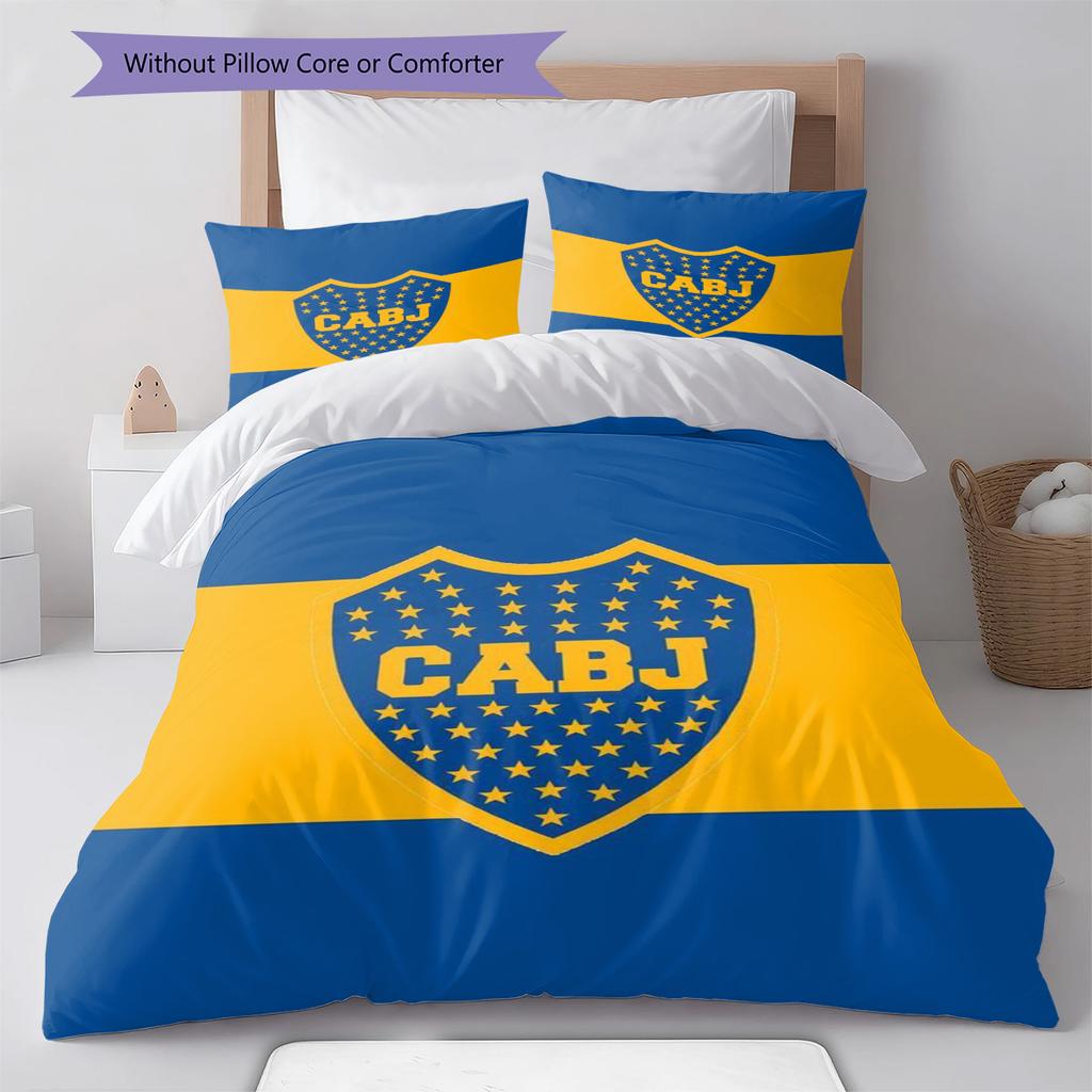 Boca Juniors Pattern Bedding Set Quilt Cover Pillowcase Home Decor Gift (1 * duvet cover + 2 * pillowcase, without core)