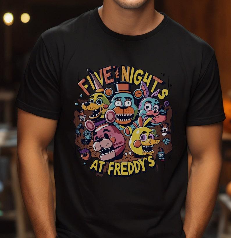 Футболка Five Night's At Freddy's Игровая футболка для взрослых Унисекс Мягкий хлопок Футболка Five Nights Круглый вырез Короткий рукав...