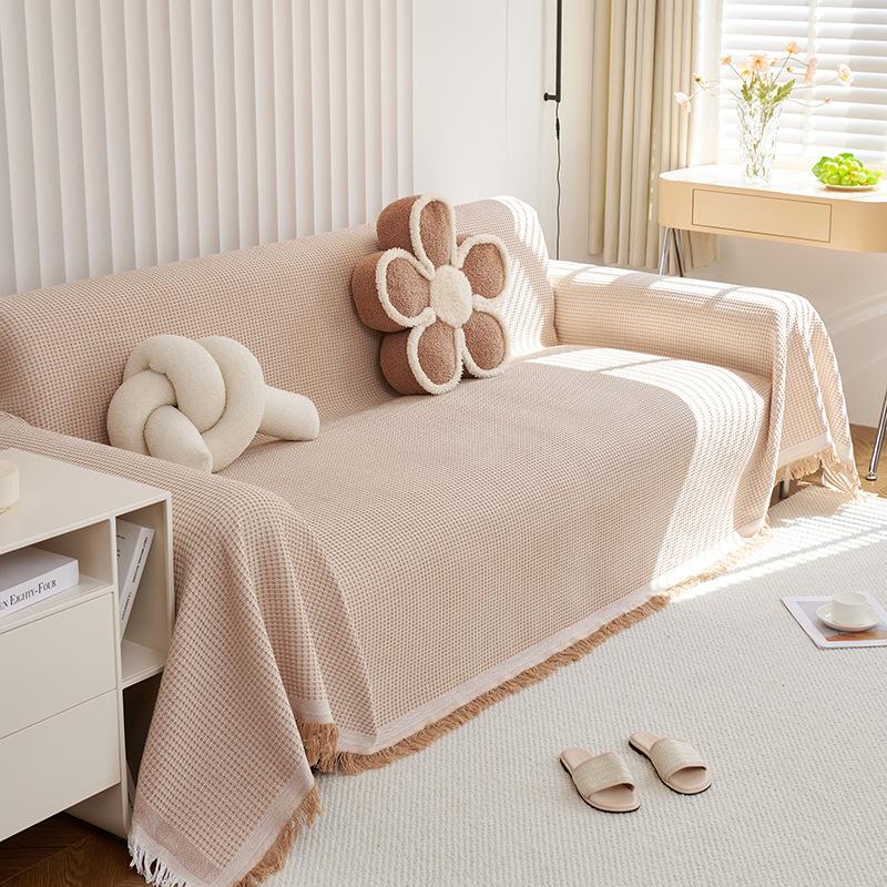 Кремовое ветровое полотенце для дивана, полное покрывало, одеяло, одиночный чехол для дивана, ткань для чехла на подушку для дивана