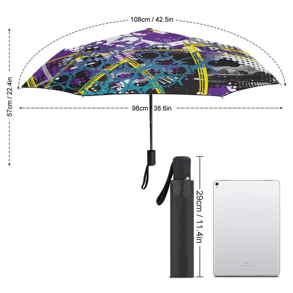 1 Pack Automatic Umbrella Featuring Waterproof Fabric And Durable Ribs For Travel Comfort In Graffiti Inspired Look