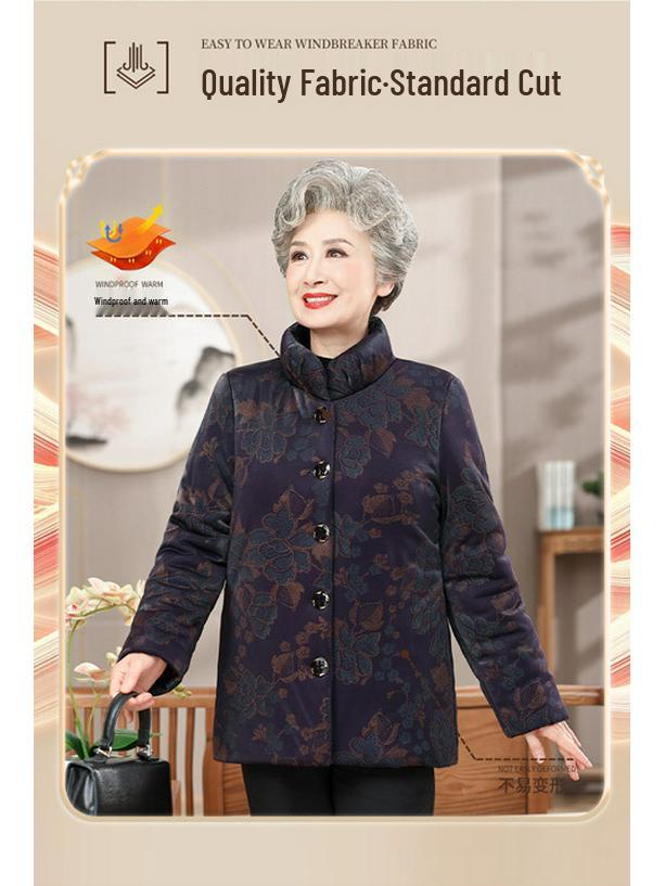 Женская зимняя хлопковая куртка на флисовой подкладке для женщин 70-80 лет