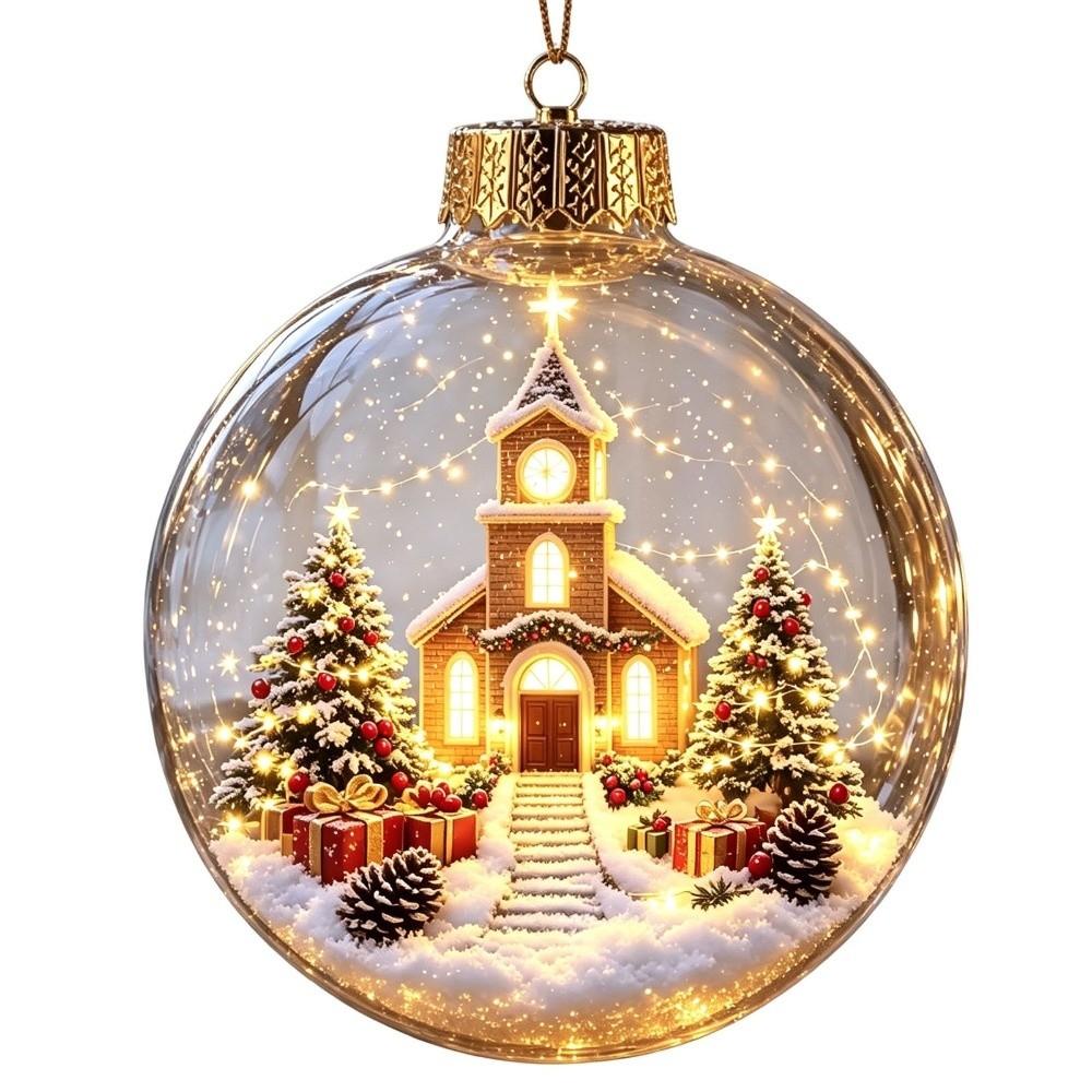 2D Flat Pattern 3D Acrylic Pendant Transparent Holiday Tree Decor Holiday Party