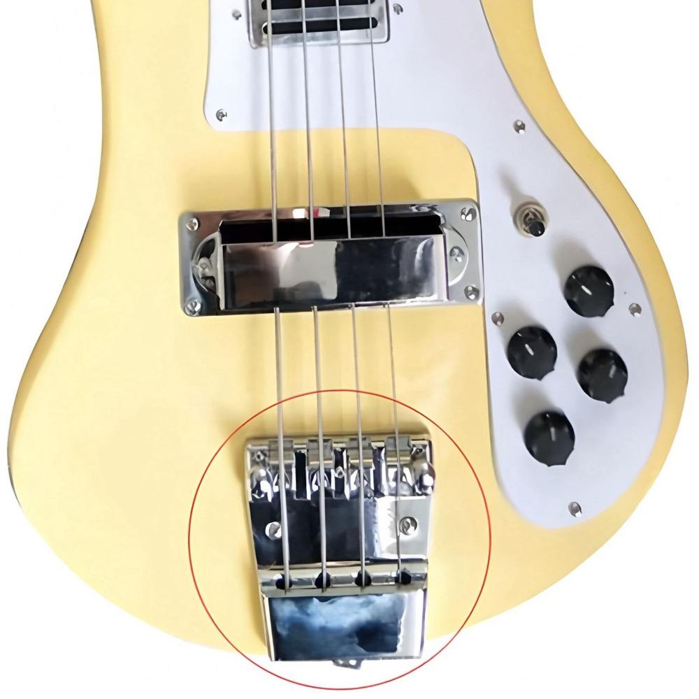 Silver Bass Bridge Metal Saddle Bridge Premium Bass Guitar Bridge For Guitar Repair