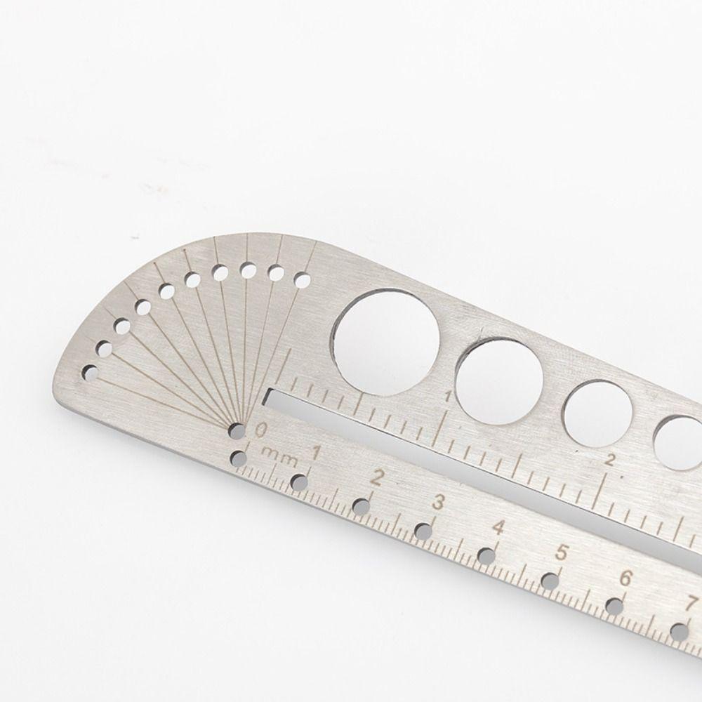 Stainless Steel Scale Ruler Multifunctional Ruler Durable Protractor Office Supplies