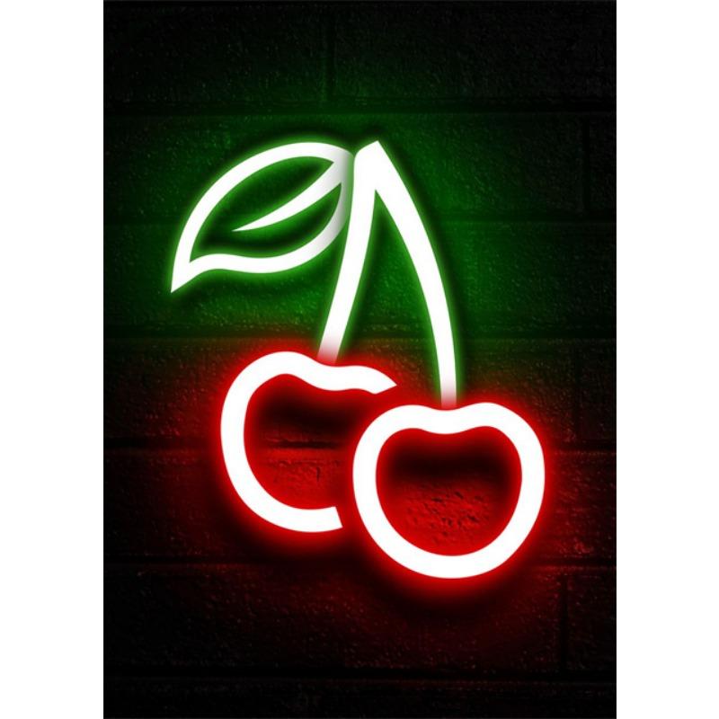 Крутые неоновые вывески, денежный символ, фрукты, фламинго, постеры на холсте, принты, картины, настенное искусство, картины на холсте для магазина, украшения дома