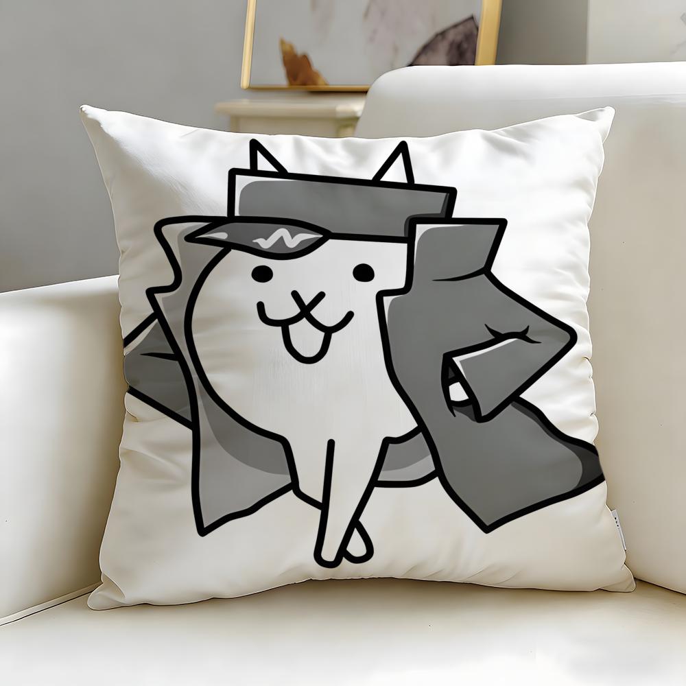 Популярная игра The Battle Cats Наволочка Мягкая Легко стирающаяся Чехол для подушки Универсальный для Дивана Кровати Путешествий и Офиса