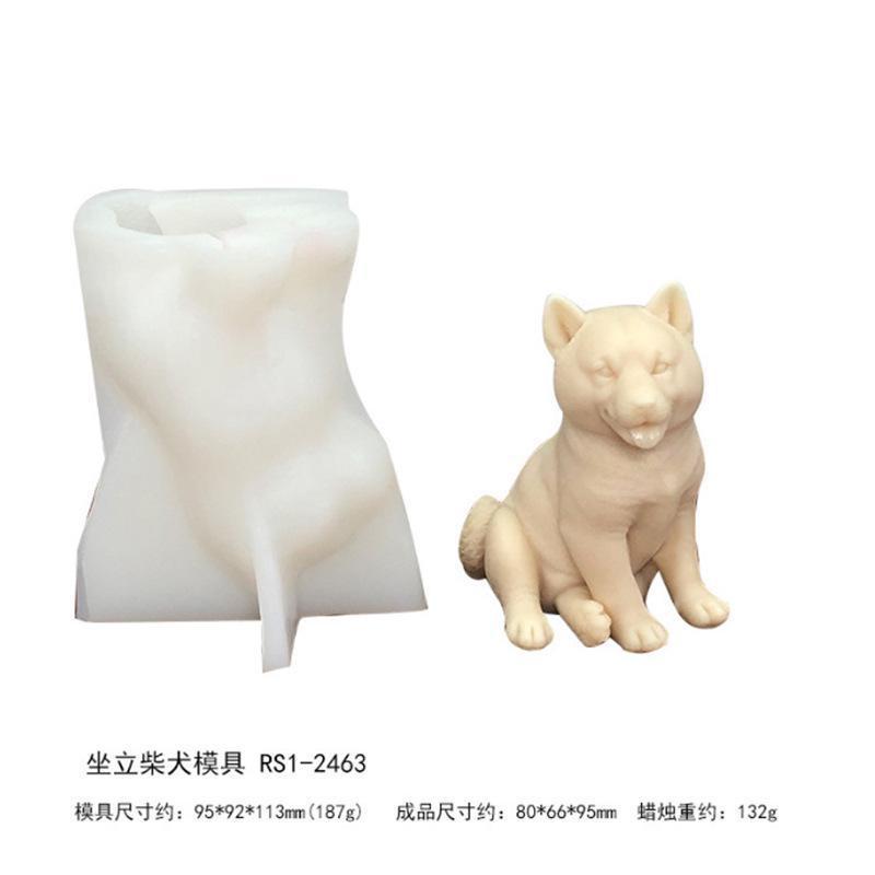 3D Teddy Chai Dog Aromatherapy Candle Fragrance Stone Gel Drop Decoration Silicone Mold Diy Dog Cat Plaster Mold