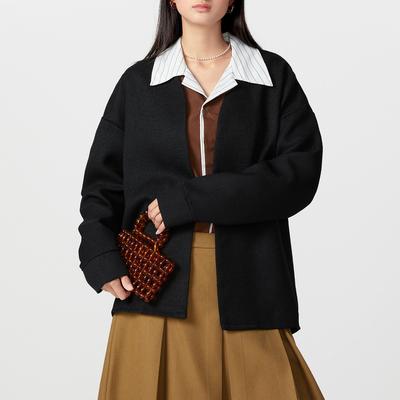 Женский Мужской Пара Кардиган с Длинным Рукавом Однотонный Повседневный Пальто с Открытой Передней Частью