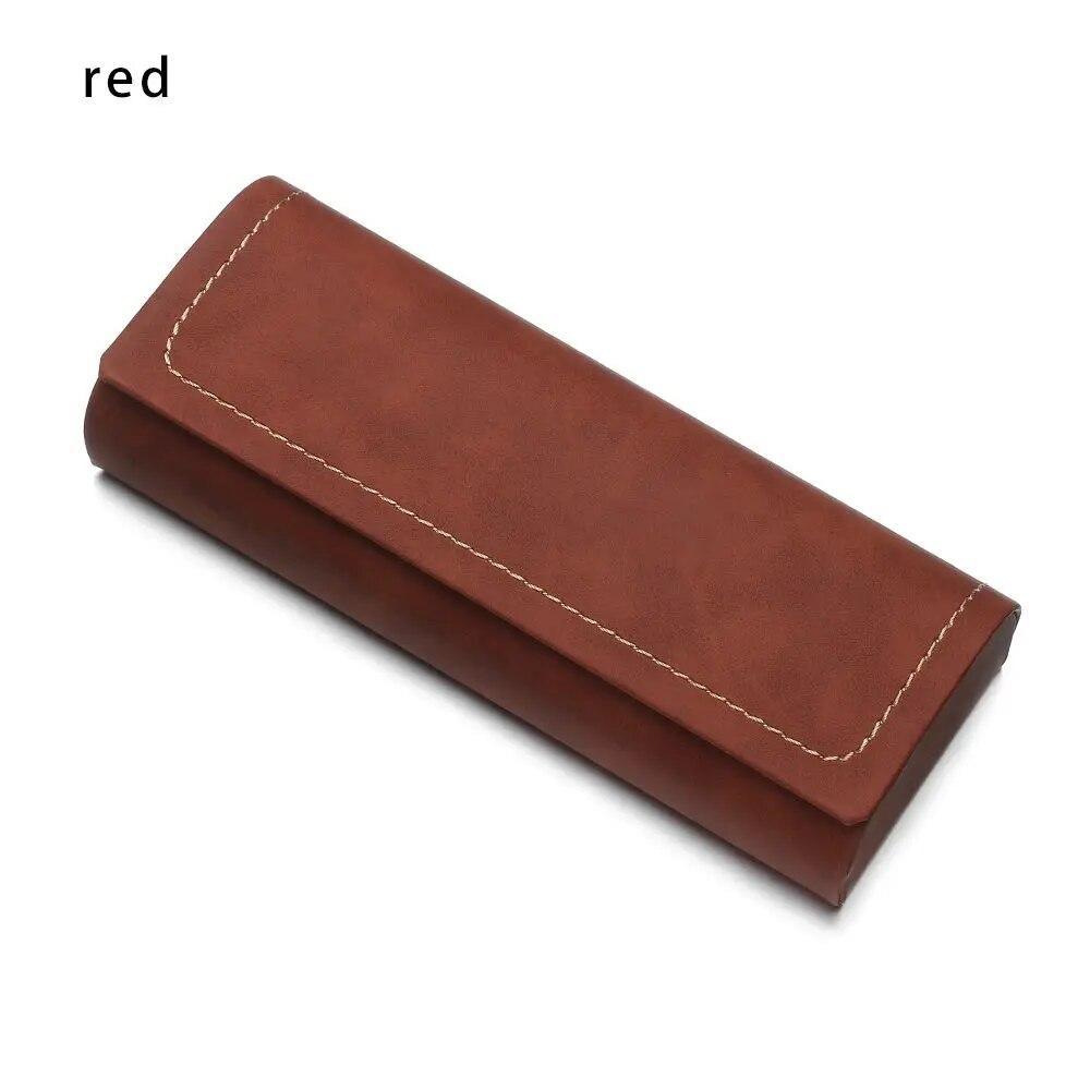 Hot Waterproof Hard Frame Eyeglass Case Leather Glasses Case For Men Women Reading Glasses Box Multicolor Spectacle Cases