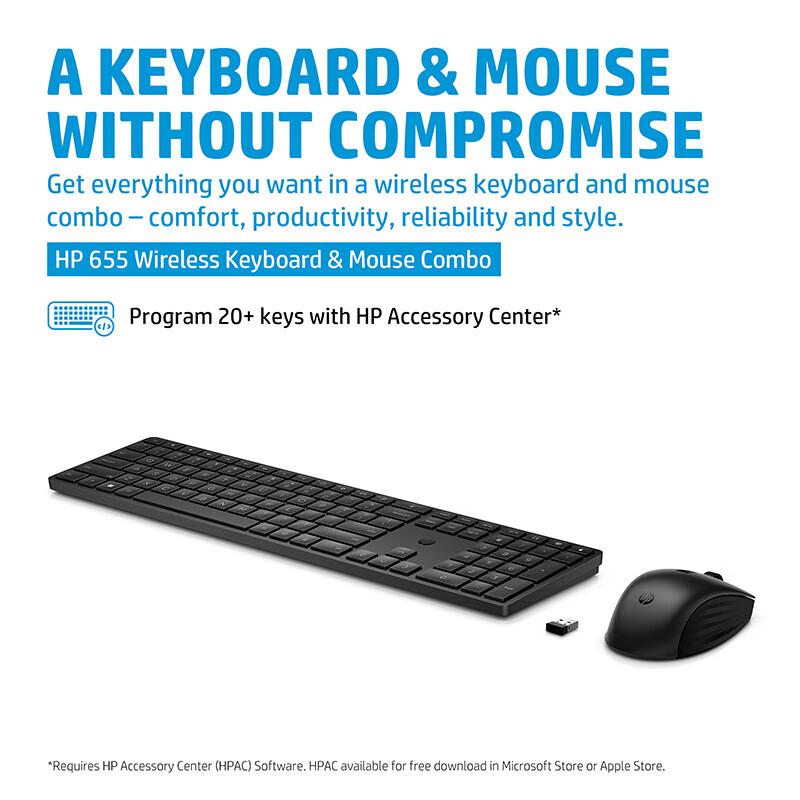 HP 655 Wireless Keyboard and Mouse Combo