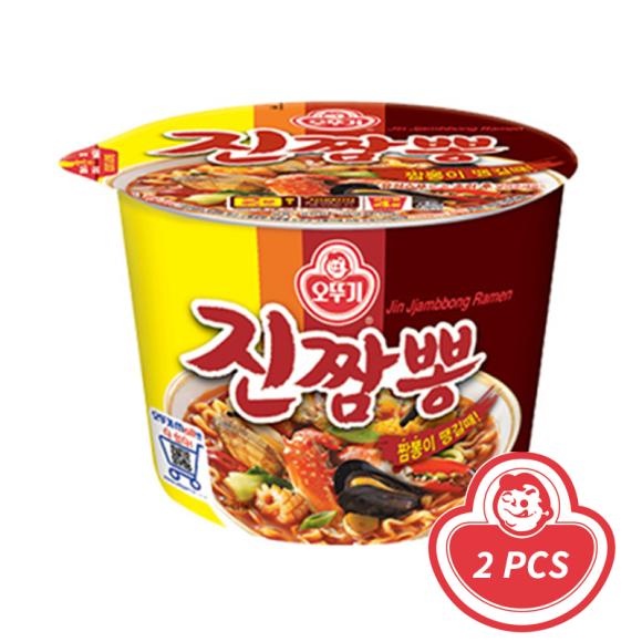 Ottogi Острый рамэн с морепродуктами/Джин-Джджамг-Ббонг большая чашка 115г (3 варианта)