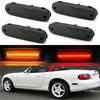 4x Smoked Lens LED Side Marker Light Amber+Red For Mazda MX-5 99-05/Miata 90-97