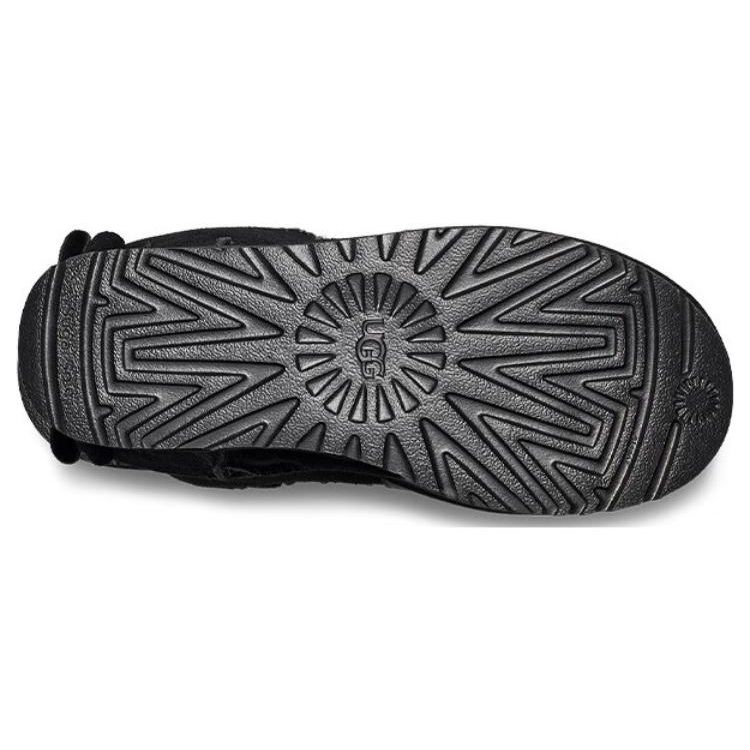 UGG Two-Layer Cowhide Warm Round-Toe Short Snow Boots Women Boots Black 1153514-BLK