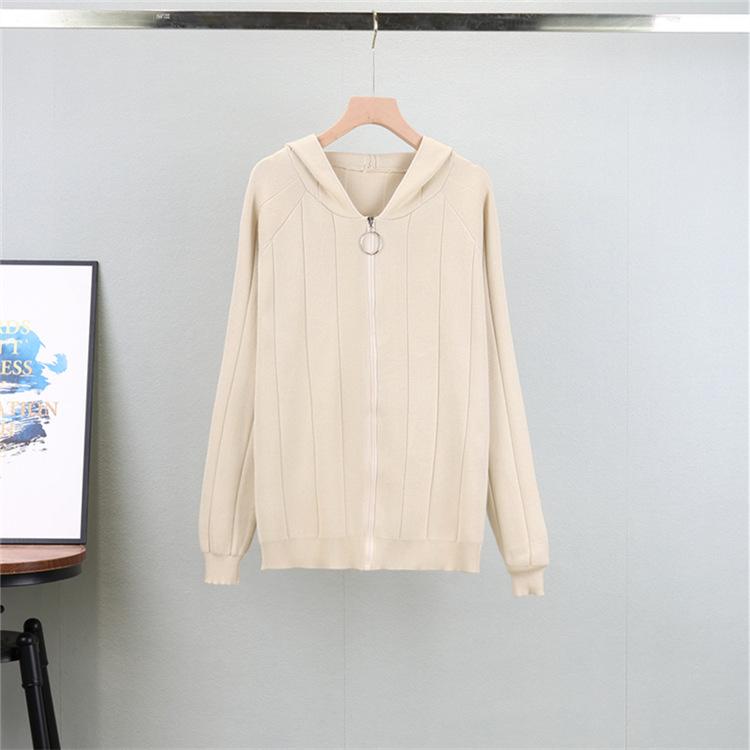 Autumn Women's Plus Size Knit Suit Casual Fashion Zip Jacket Vest Wide Leg Pants Suit