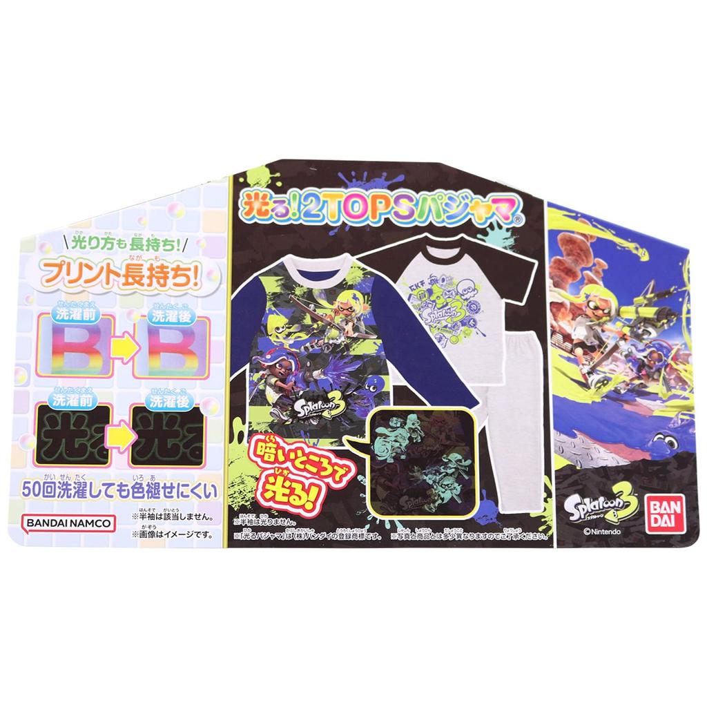 Splatoon 3 Boys Glowing 2TOP Пижама с длинными рукавами, верх и низ, комплект 562 [Bandai]