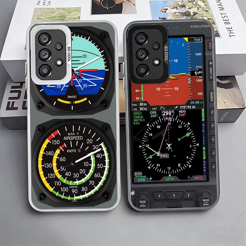Aircraft Instrument Cockpit Radar Soft Phone Case for Samsung A17 A16 A15 A14 A13 A57 A56 A55 A54 A53 A37 A36 A35 A34 A33 A26 A2