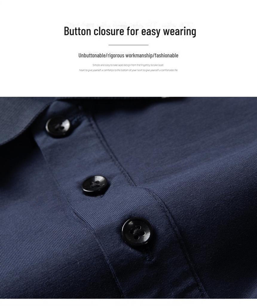 Мужская хлопковая летняя футболка-поло с коротким рукавом и отворотом для пожилых людей