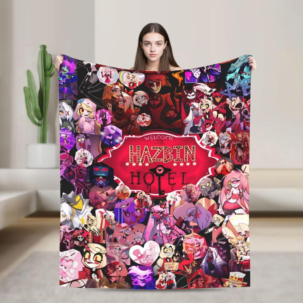 Мягкий Теплый Плед Путешествие в Самолете VOX H-Hazbin Hotel Аластор Игровой Плед Фланелевое Покрывало Для Дивана Кровати Дивана Покрывало