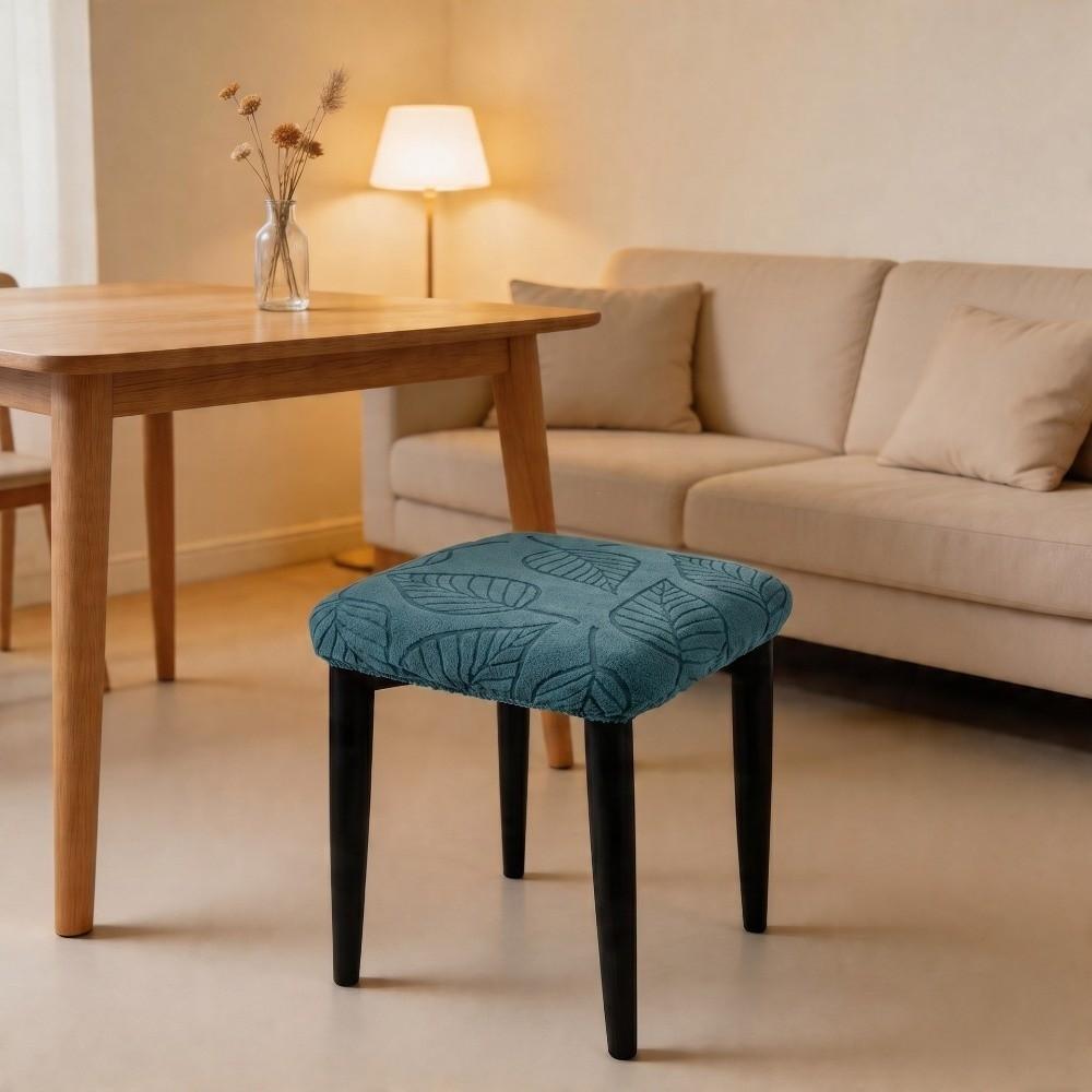 Solid Color Chair Seat Cover Leaf Stool Cover Universal Fiit Stool Case for Square Chairs