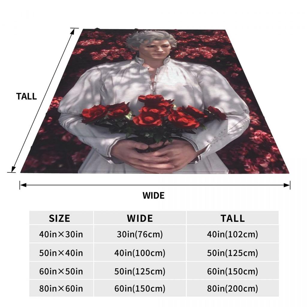 Baldur's Gate 3 Астарион Персонаж Вампира Плед Мягкий Теплый Фланелевый Плед Постельное белье для Кровати Гостиной Путешествий Дома Дивана