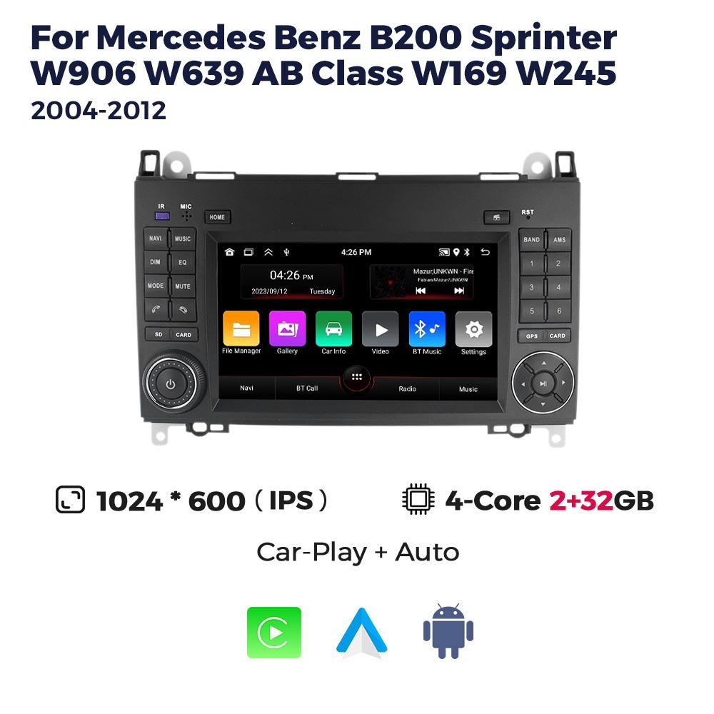7" 2din Android автомобильный радиоприемник стерео видеоплеер для Mercedes Benz B200 AB Class W169 W245 Viano Vito W639 Sprinter W906 Carplay