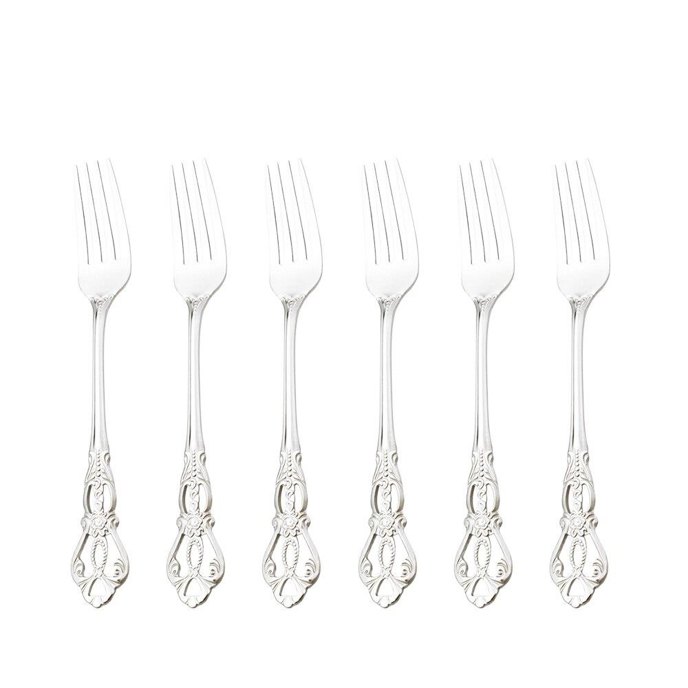 Royal Cutlery Silver Stainless Steel Sets Vintage Spoons Colorful Dinnerware Forks Kitchen Tableware Dinner Western Silverware