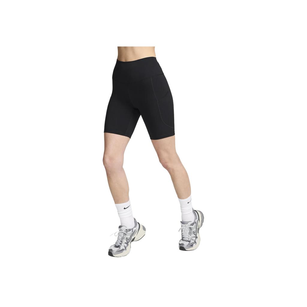 Nike Solid Outdoor High Waist Slim Fit Casual Shorts Women Bottoms Black FZ6758-010