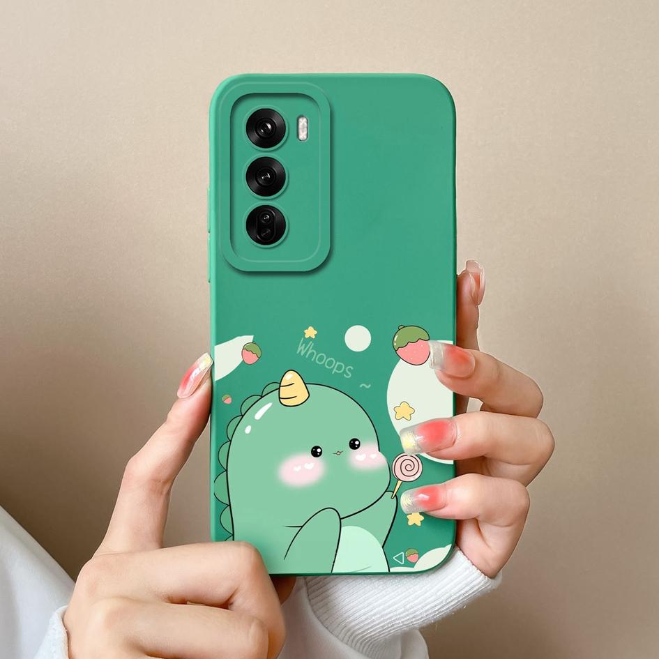 Чехол для телефона Oppo Realme Narzo N63 C61 C63 Reno 12 Reno12 Pro F бампер популярный мультяшный динозавр чехол анти-капля жидкий силиконовый чехол для OPPO чехлы