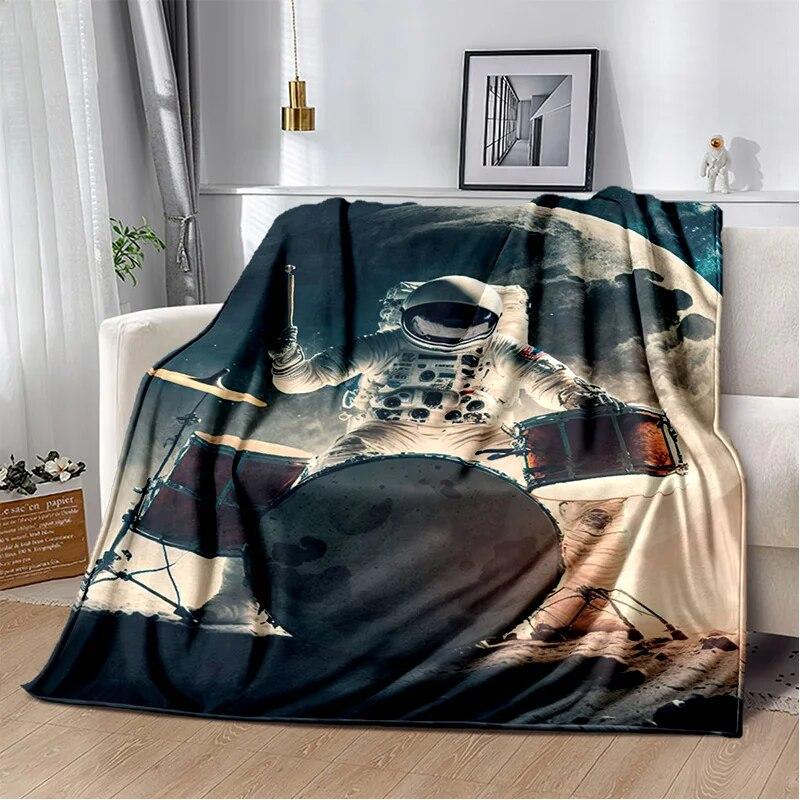 3D космическое одеяло с изображением астронавта, Вселенной, космонавта, мультяшное одеяло, мягкое одеяло для дома, спальни, кровати, дивана, офиса, одеяло, детское