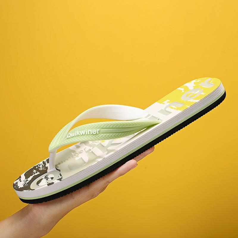 Мужские плоские летние пляжные сандалии Нескользящие тапочки для ванной Модные удобные шлепанцы Удобные повседневные шлепанцы