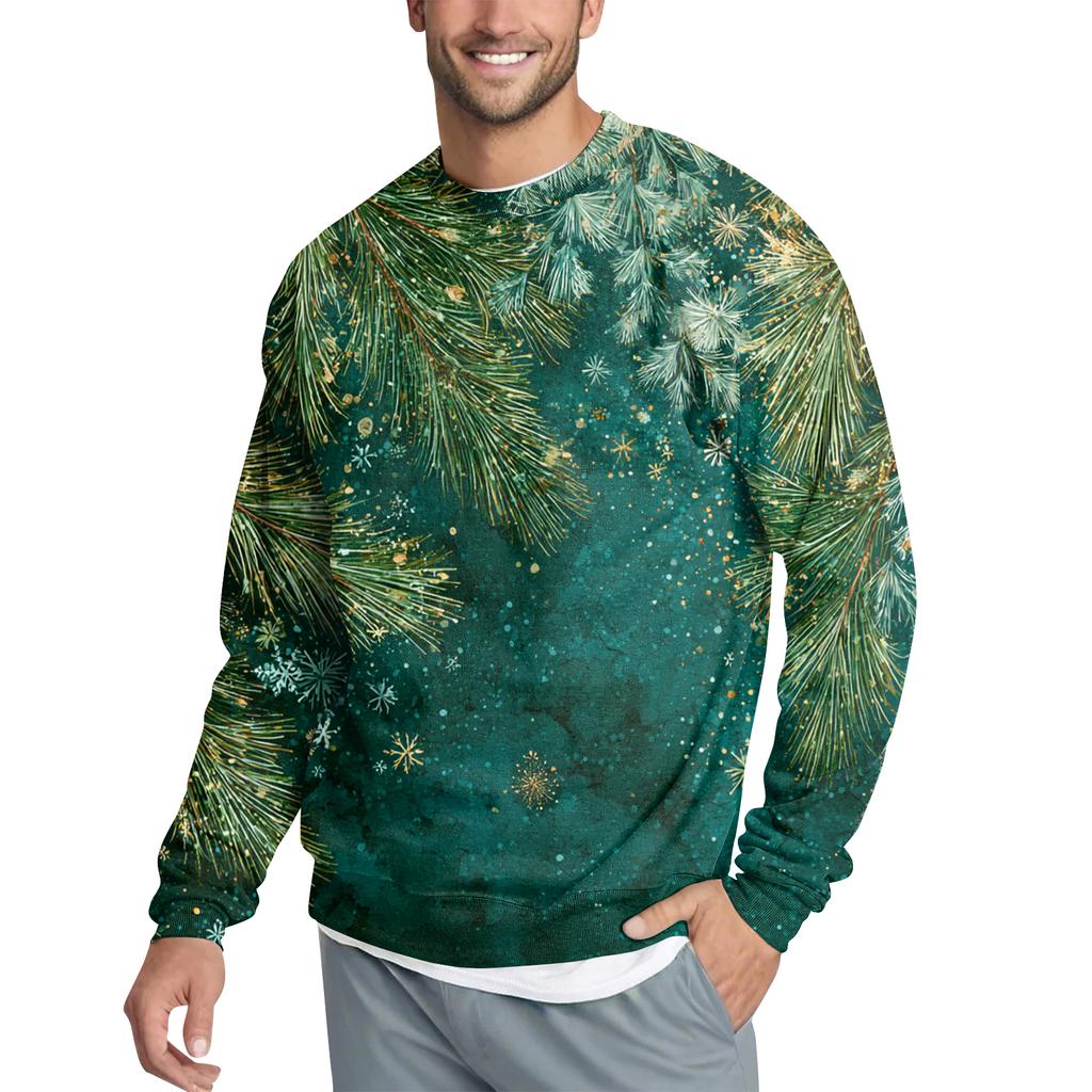 Мужской повседневный модный свитшот с принтом и круглым вырезом