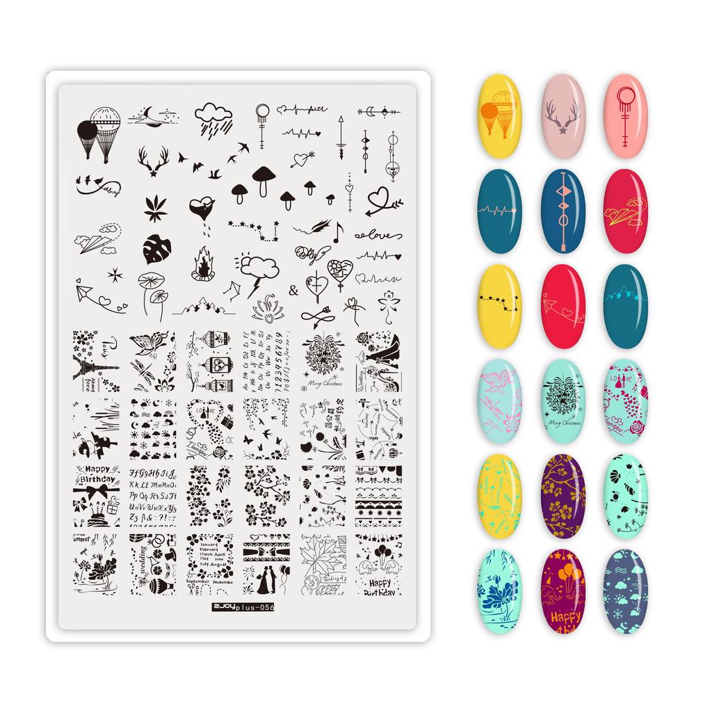 9.5X14.5см Большой размер пластины для стемпинга ногтей Цветочные/Геометрические дизайны Шаблон для нейл-арта для DIY декора ногтей 5.6см круглый штамп