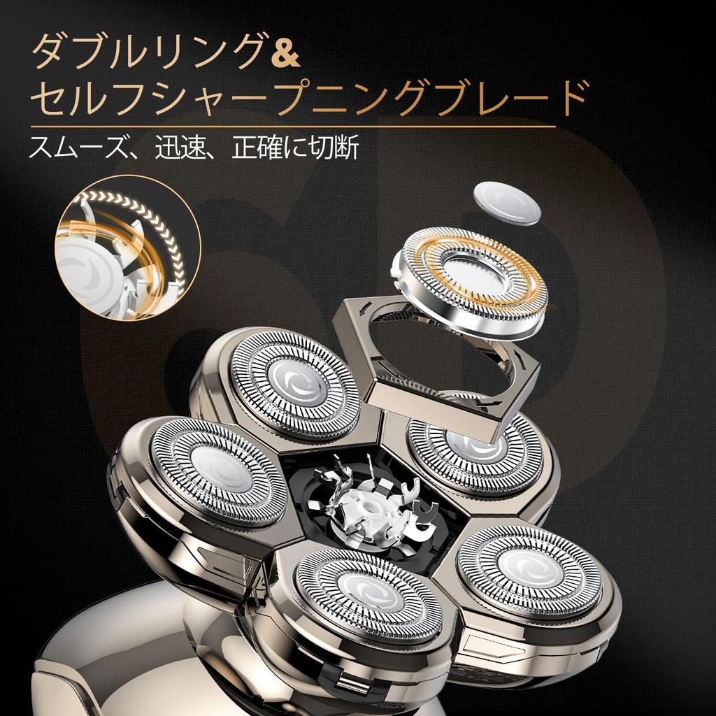 Бритва для кожи головы Kibiy 6D Плавающая головка бритвы Электробритва Электробритва Роторная Мужская Роторная Бритва Зарядка Светодиодный Дисплей IPX7 Водонепроницаемость