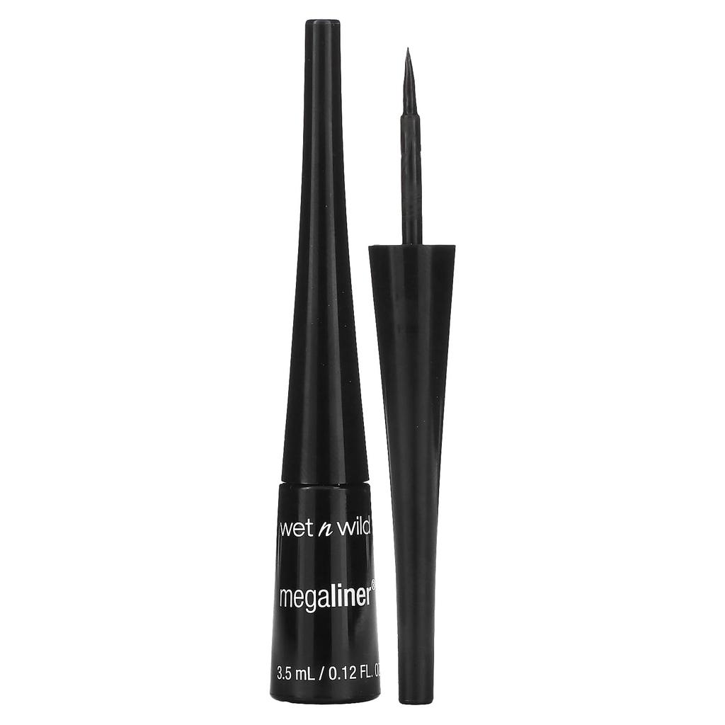 Wet n wild, жидкая подводка для глаз MegaLiner, черная, 0,12 жидких унций (3,5 мл)