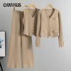 Wide Leg Pants Plus Size Sweater Women's Autumn Vest Knitted Cardigan Pant Suit