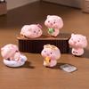 5Pcs Pig Ornament Mini Portable Size Q-Version Pig Design Statue Miniature Pig Landscape Office Desk Bookshelf Car Decor