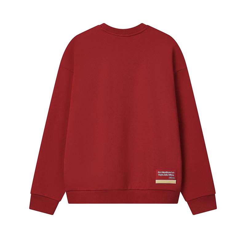 Fila CNY Лимитированная серия Новогодний Модный Трендовый Классический Ретро Спортивный Повседневный Хлопковый Удобный Свитшот с Круглым Вырезом Свободный Толстовка F11U619202FPK