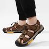 Fashion Summer Hiking Shoes Outdoor Sandals for Men Breathable Water Beach Sandals Camping Climbing Aqua Genuine Leather Beach Roman