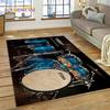 3D Drum Kit Drum Stand Set Music Instruments Rug Carpet for Living Room Bedroom Home Decor,Non-slip Decoration for Sofa Doormat