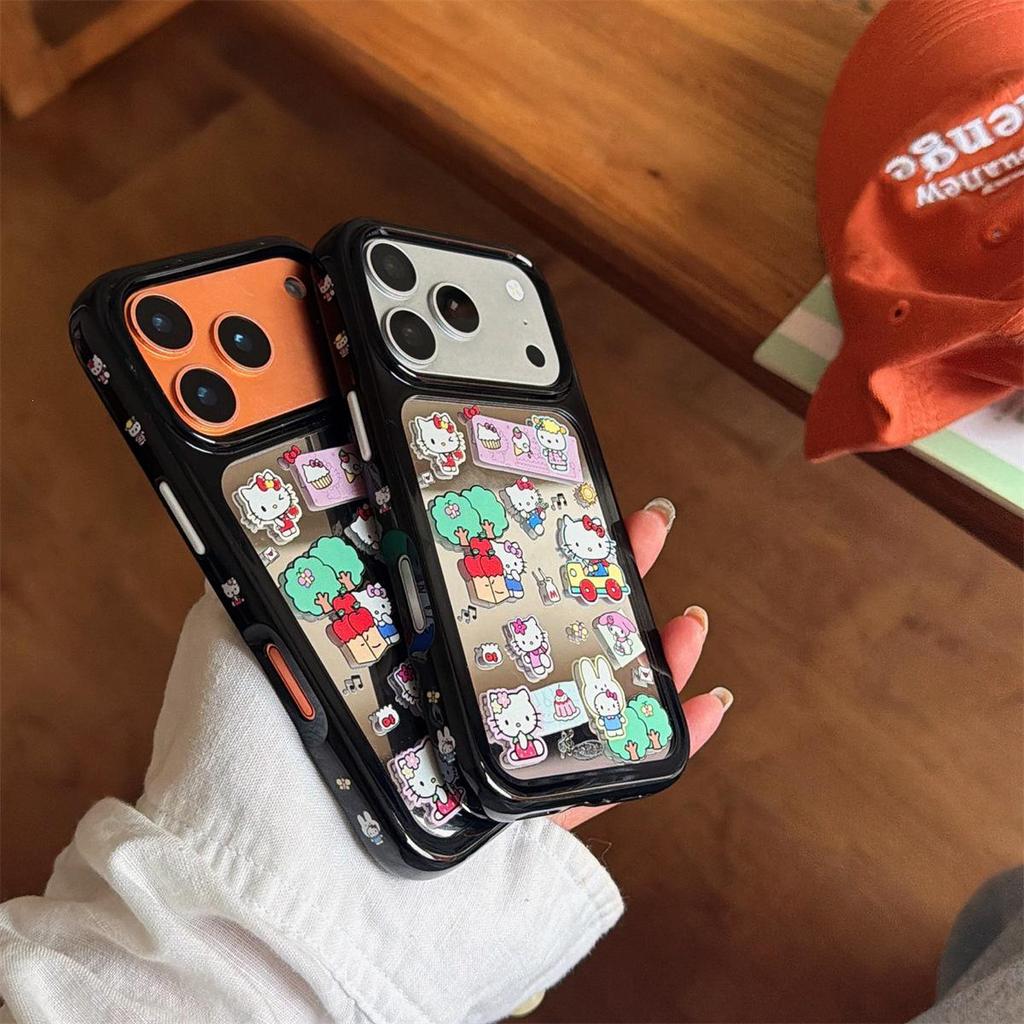 Зеркало бокового вида Милый кот Чехол для iPhone 14/13 Pro Max Защита от падения