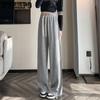 Drawstring Wide Leg Pants for Women with Loose Waist and Casual Thgray Sports Pants Spring and Summer
