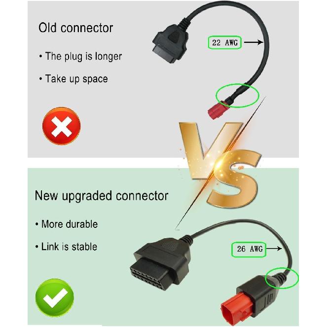 6-контактный OBD2 адаптер-кабель для Guzzi Kawasaki Suzuki Yamaha Harley Davidson Piaggio Vespa Мотоцикла, OBD диагностический кабель, 6-контактный разъем Euro5,
