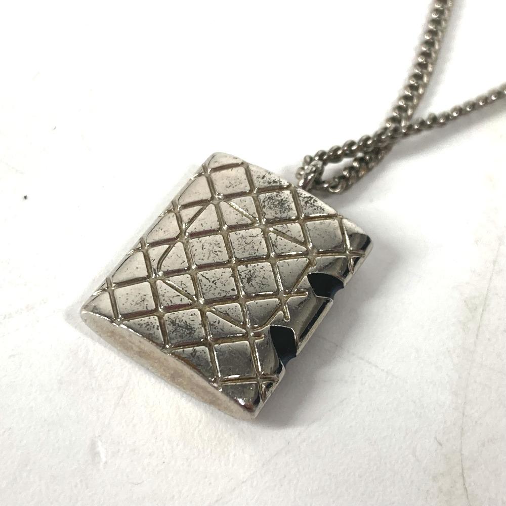 Chanel 05A Линия Камбон CC CC Знак Аксессуары цепь Ожерелье Металл Серебряный