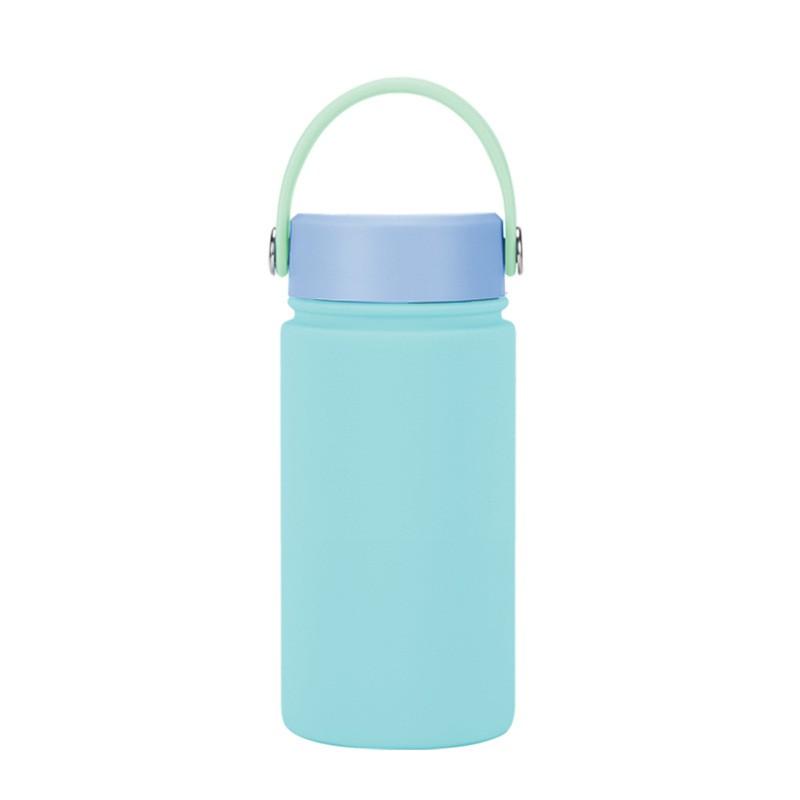 350ml Vacuum Insulated Stainless Steel Water Bottle With Carry Strap Wide Mouth Portable Gym Outdoor Travel Office