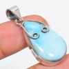 Natural Republic Larimar Gemstone 925 Solid Sterling Silver Pendant 1.75'' V5V70