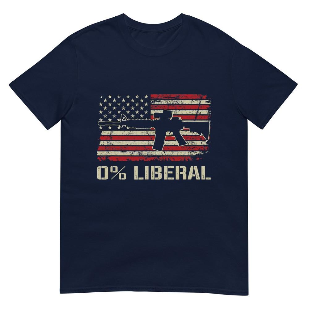 0 Liberal Zero Percent Ar15 Usa Flag Funny Pro Gun Tshirt For Unisex Unisex