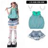 Girls Hip Hop Dance Outfit Set Short Sleeve Top Denim Mini Skirt Jazz Performance Street Style