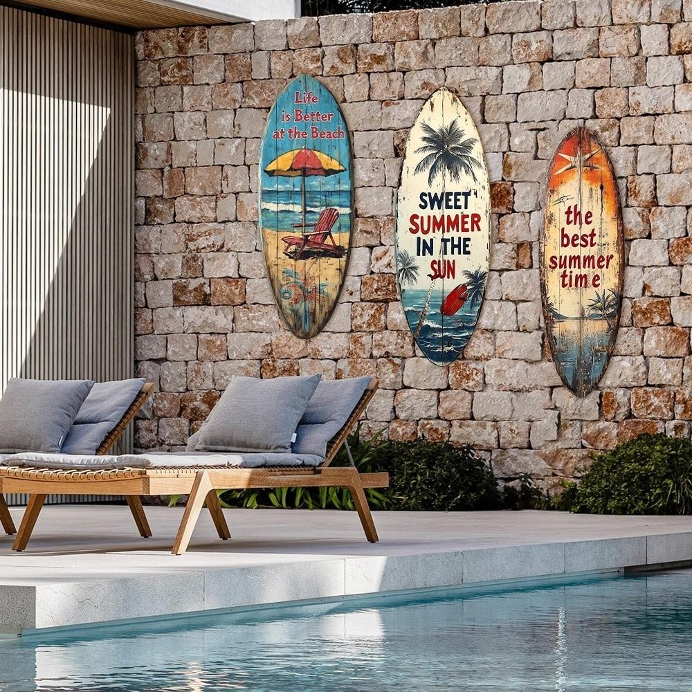 Summer Surfboard Wall Hanging Colorful Beach Decor Wall Art  Home Bedroom Decor